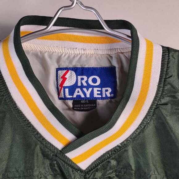VINTAGE Green Bay Packers Pro Player Jacket Large Pullover Windbreaker Spellout - Picture 7 of 16